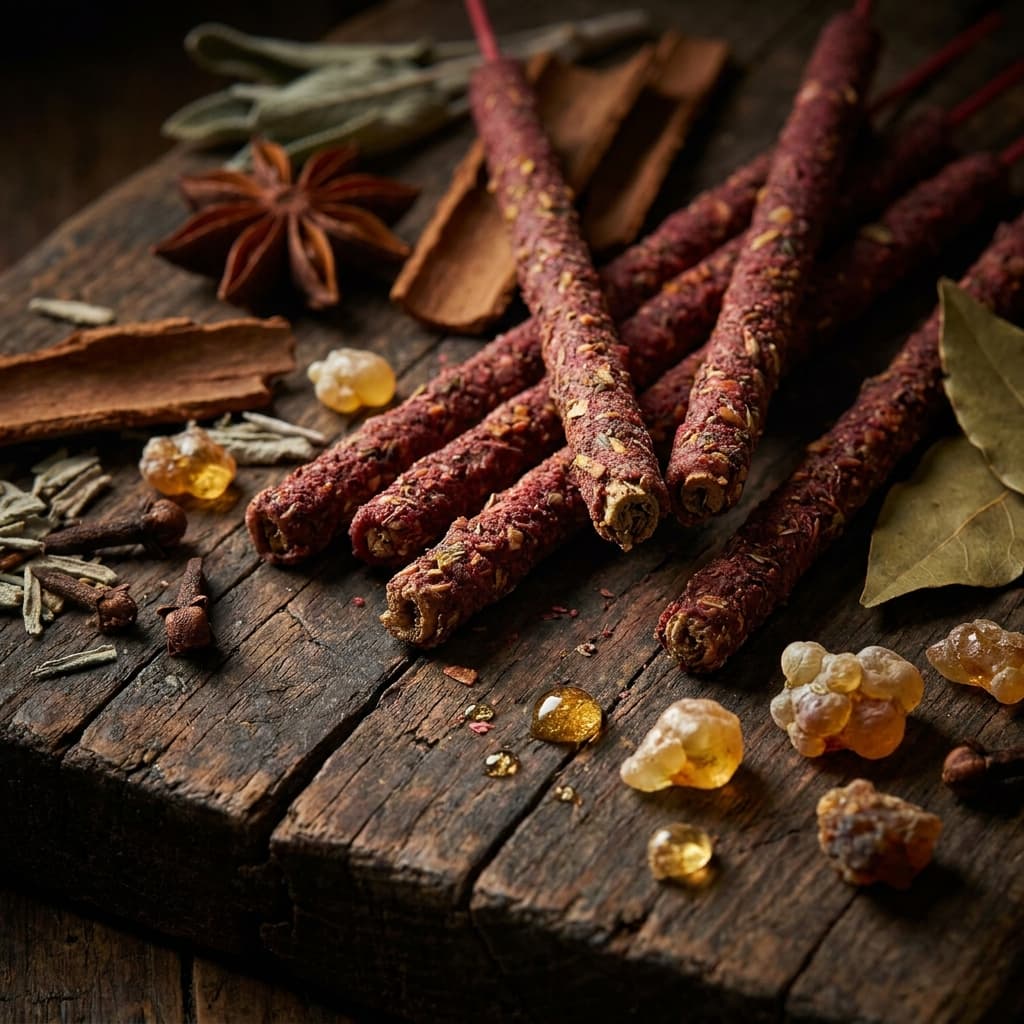 Dupa herbal premium Aroma Kemakmuran yang menyala dengan asap yang menenangkan